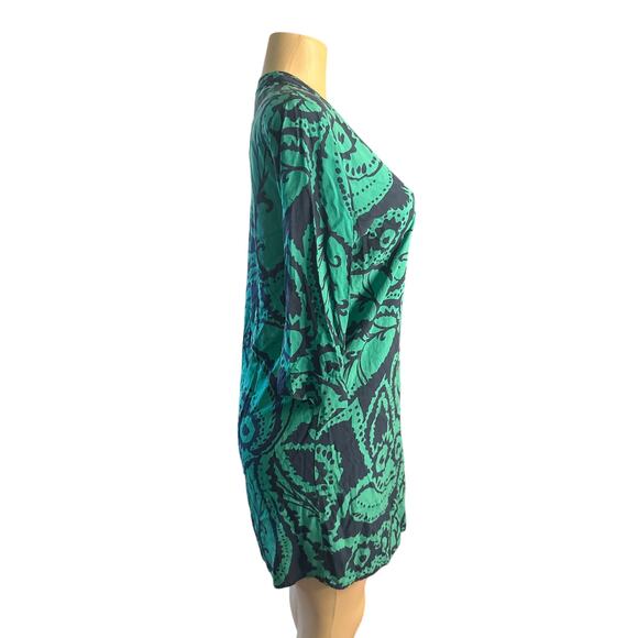 Women 38 S La Fee Maraboutee Atelier Green Printed Shift Dress Long Sleeved - Picture 6 of 7